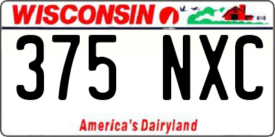 WI license plate 375NXC