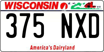 WI license plate 375NXD
