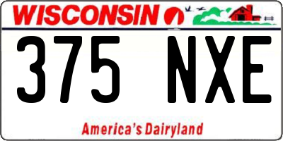 WI license plate 375NXE