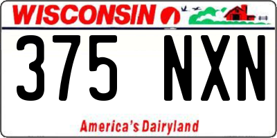 WI license plate 375NXN