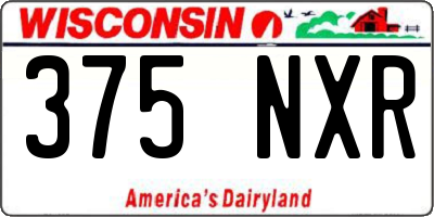 WI license plate 375NXR