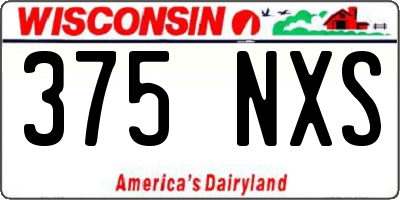WI license plate 375NXS
