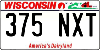 WI license plate 375NXT