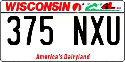 WI license plate 375NXU