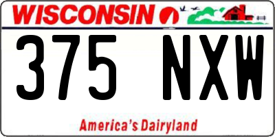 WI license plate 375NXW