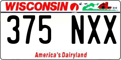 WI license plate 375NXX