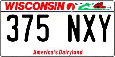 WI license plate 375NXY
