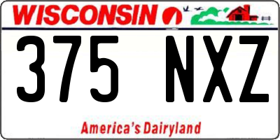 WI license plate 375NXZ