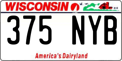 WI license plate 375NYB