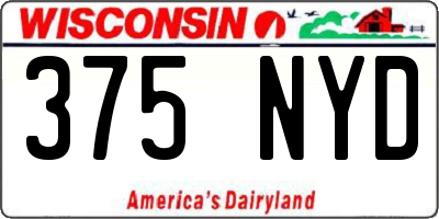 WI license plate 375NYD