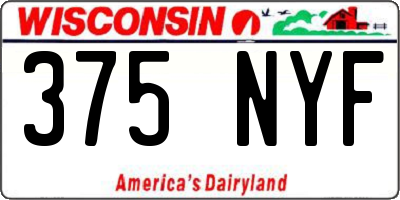 WI license plate 375NYF