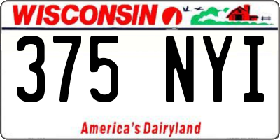 WI license plate 375NYI
