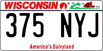 WI license plate 375NYJ