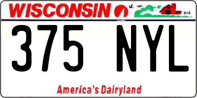 WI license plate 375NYL