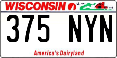 WI license plate 375NYN