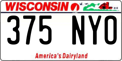 WI license plate 375NYO