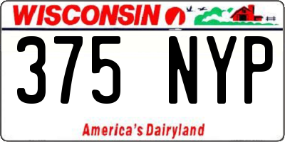 WI license plate 375NYP