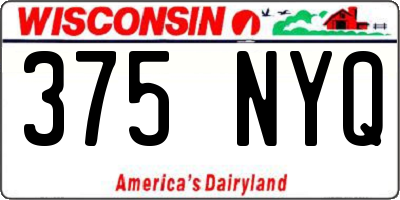 WI license plate 375NYQ