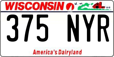 WI license plate 375NYR