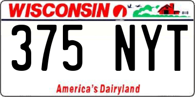 WI license plate 375NYT