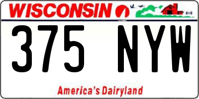WI license plate 375NYW