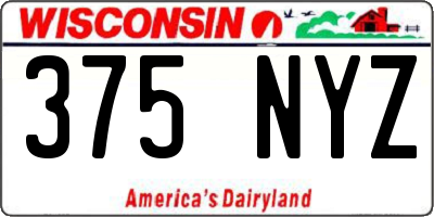 WI license plate 375NYZ