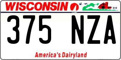 WI license plate 375NZA