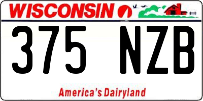 WI license plate 375NZB