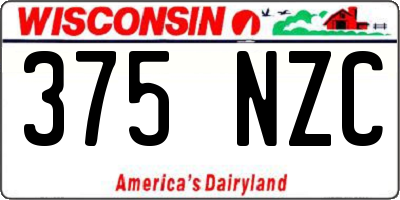 WI license plate 375NZC