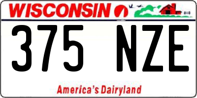 WI license plate 375NZE