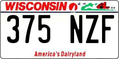 WI license plate 375NZF