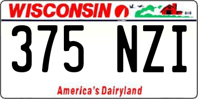 WI license plate 375NZI