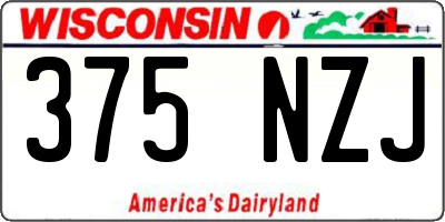 WI license plate 375NZJ