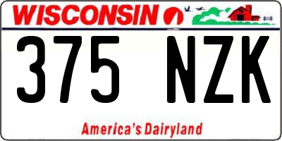 WI license plate 375NZK