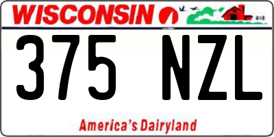 WI license plate 375NZL