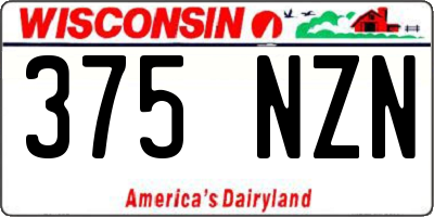 WI license plate 375NZN
