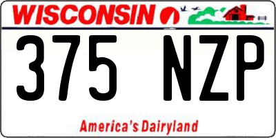 WI license plate 375NZP