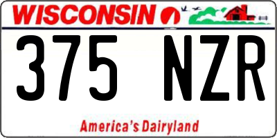 WI license plate 375NZR
