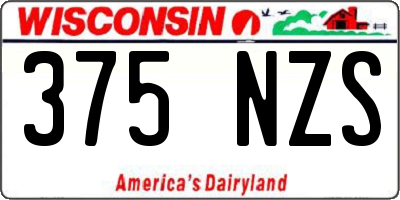 WI license plate 375NZS