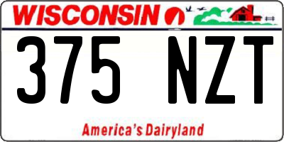 WI license plate 375NZT
