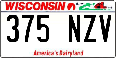 WI license plate 375NZV