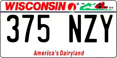 WI license plate 375NZY