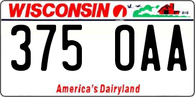 WI license plate 375OAA