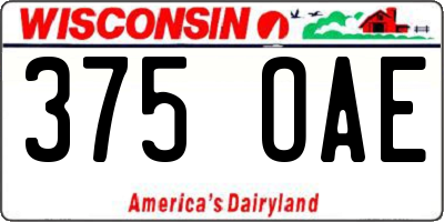 WI license plate 375OAE
