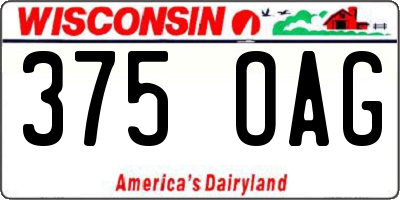 WI license plate 375OAG