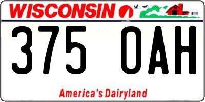 WI license plate 375OAH