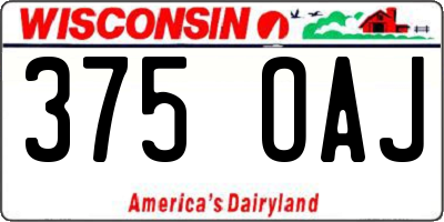 WI license plate 375OAJ