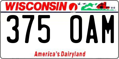 WI license plate 375OAM