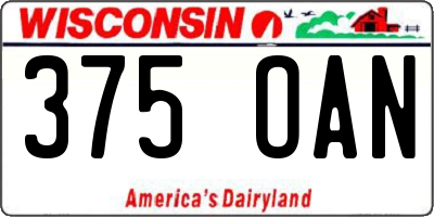 WI license plate 375OAN