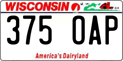 WI license plate 375OAP